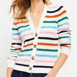 LOFT Stripe Ribbed V-Neck Cardigan
Sweater Large